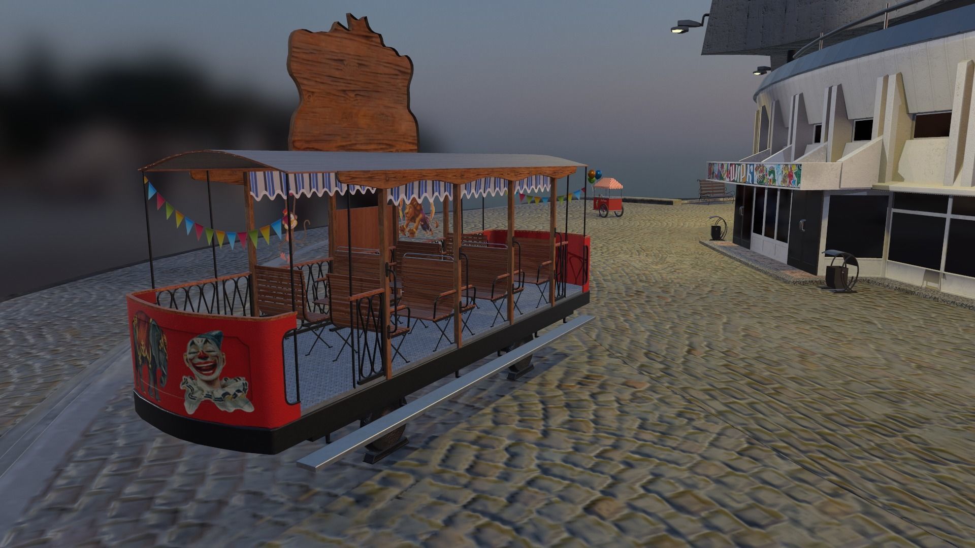 Circus venice city hall at sunset Low-poly 3D model_9