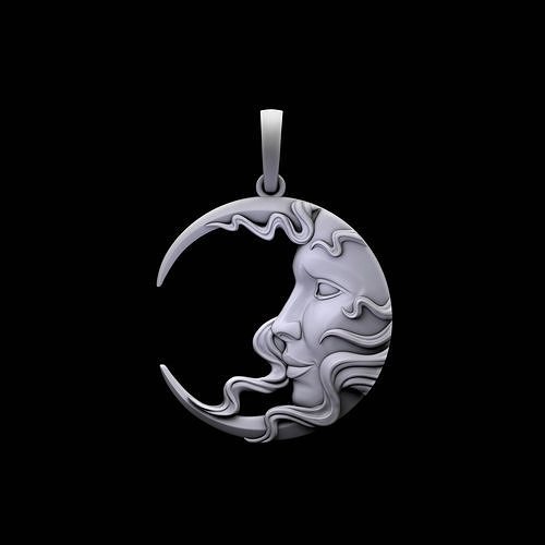 Pendant Moon 3D print model