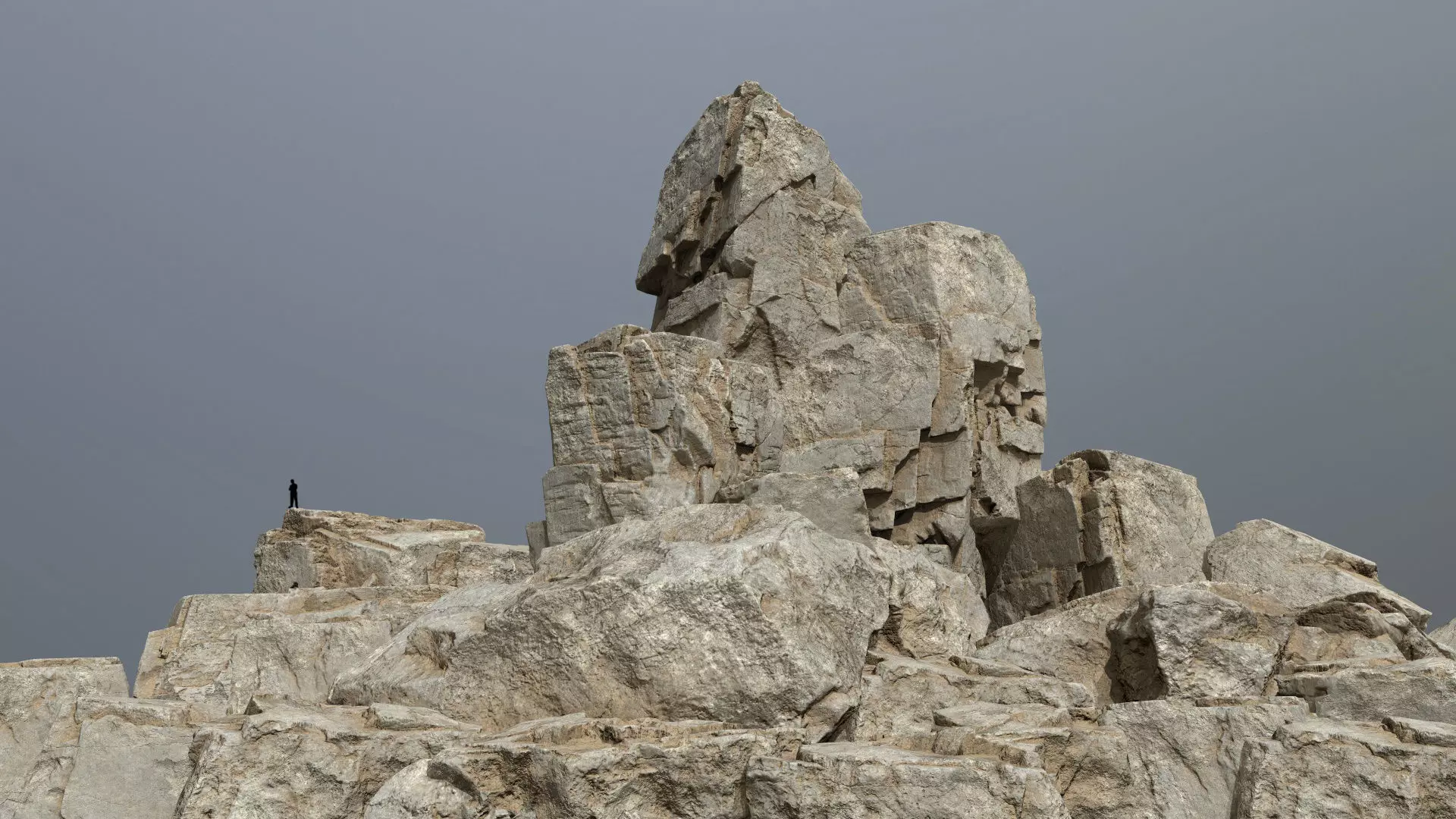 desert rock set Low-poly 3D model_0