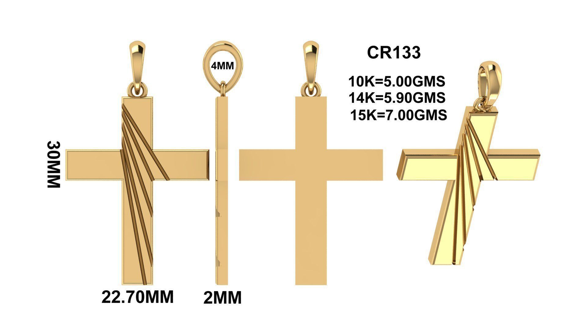 CROSS PENDANT CR133 3D print model_6