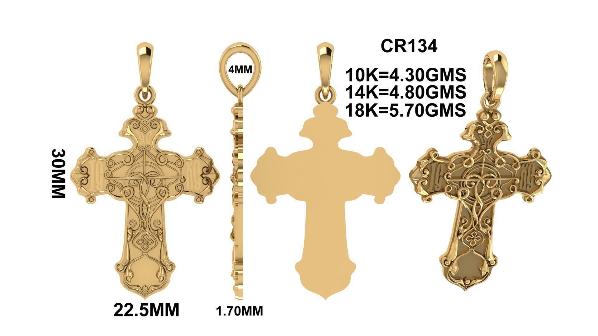CROSS PENDANT CR134 3D print model_6