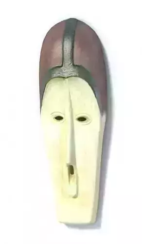 Retro White African Tribal Mask Decor