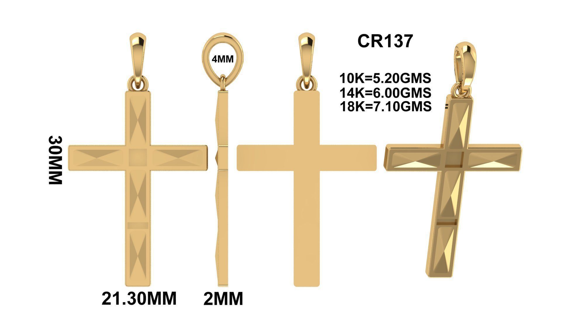 CROSS PENDANT CR136 3D print model_6