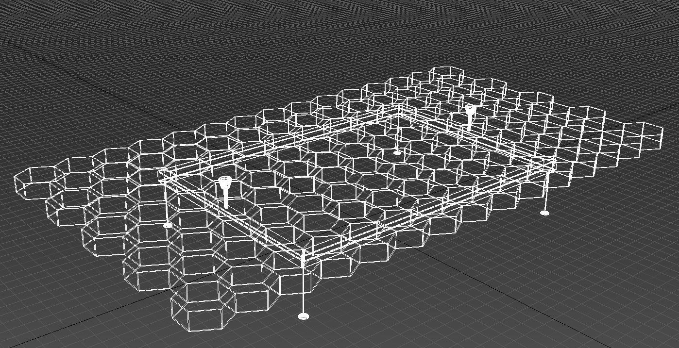 Suspended plastic hexagon ceiling 3D model_13