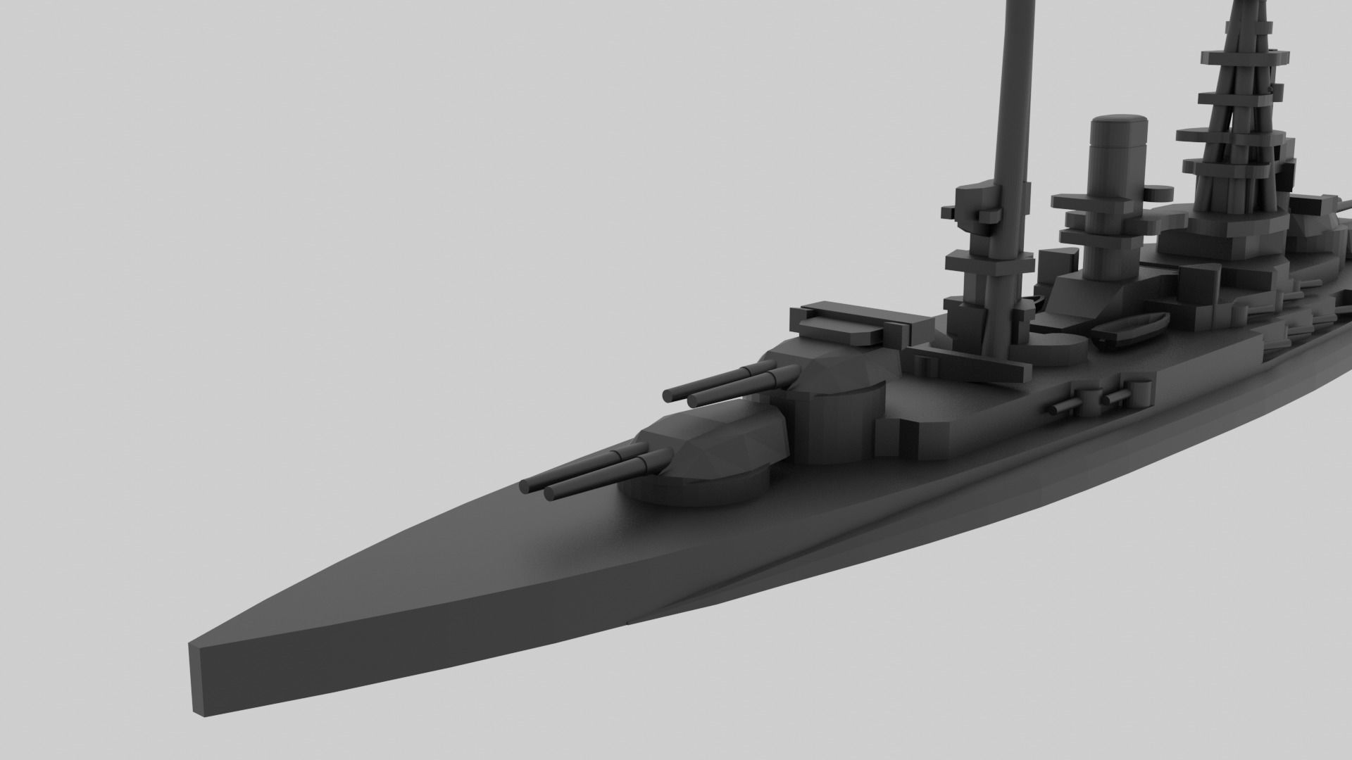 IJN Mutsu- Model for small scale printing Free 3D print model_4