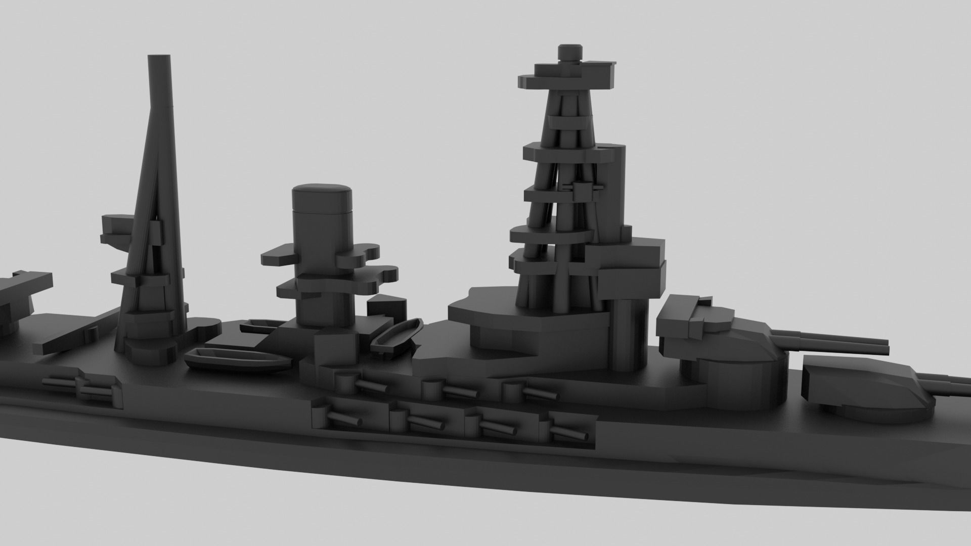 IJN Mutsu- Model for small scale printing Free 3D print model_2