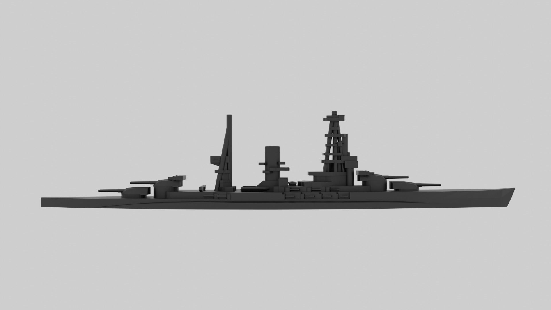 IJN Mutsu- Model for small scale printing Free 3D print model_1