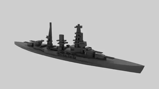IJN Mutsu- Model for small scale printing Free 3D print model