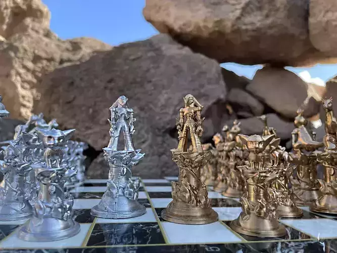 Pokemon Fire Edition Chess Set With Chess Bust 3D print model