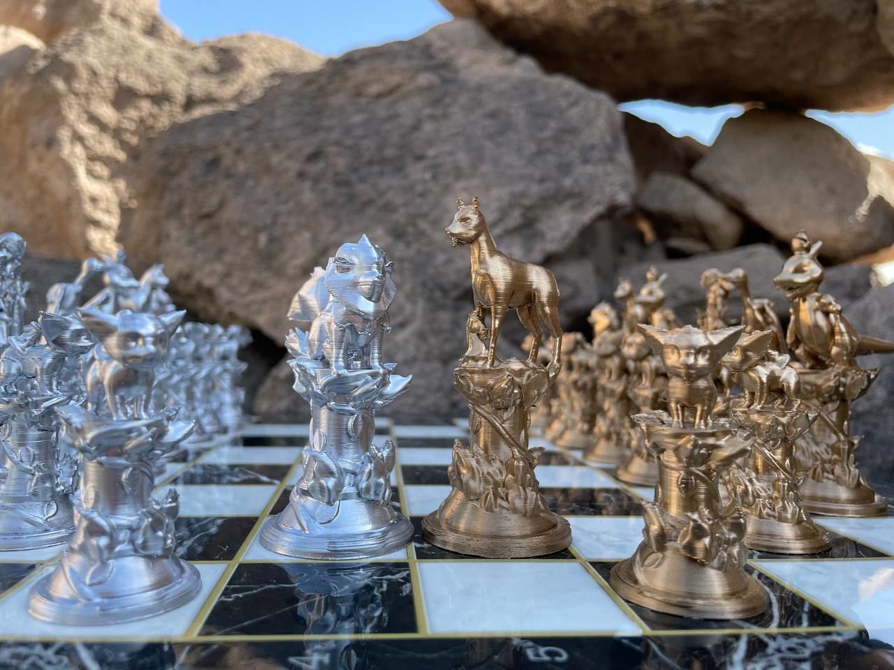 Pokemon Fire Edition Chess Set With Chess Bust 3D print model_6