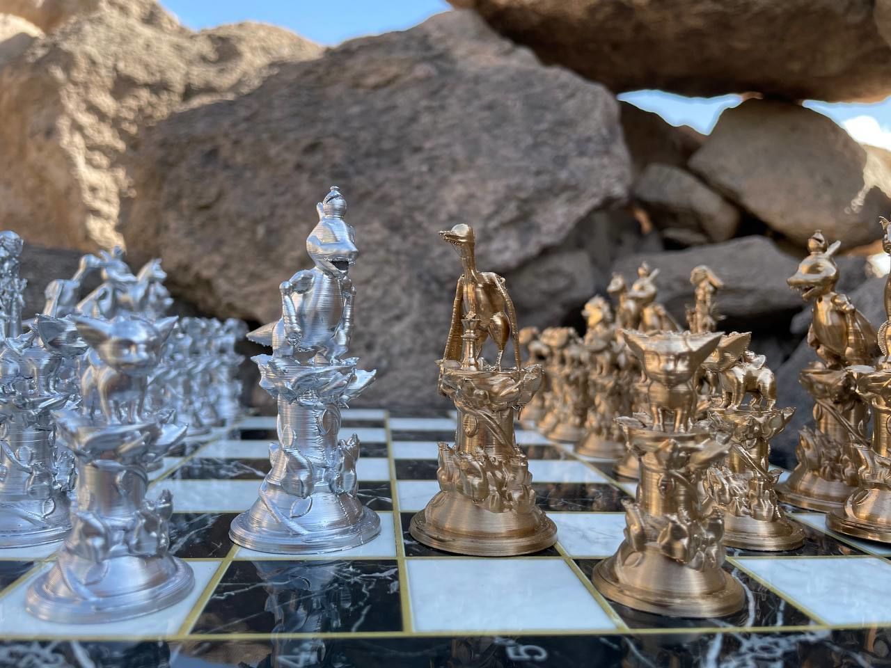 Pokemon Fire Edition Chess Set With Chess Bust 3D print model_7