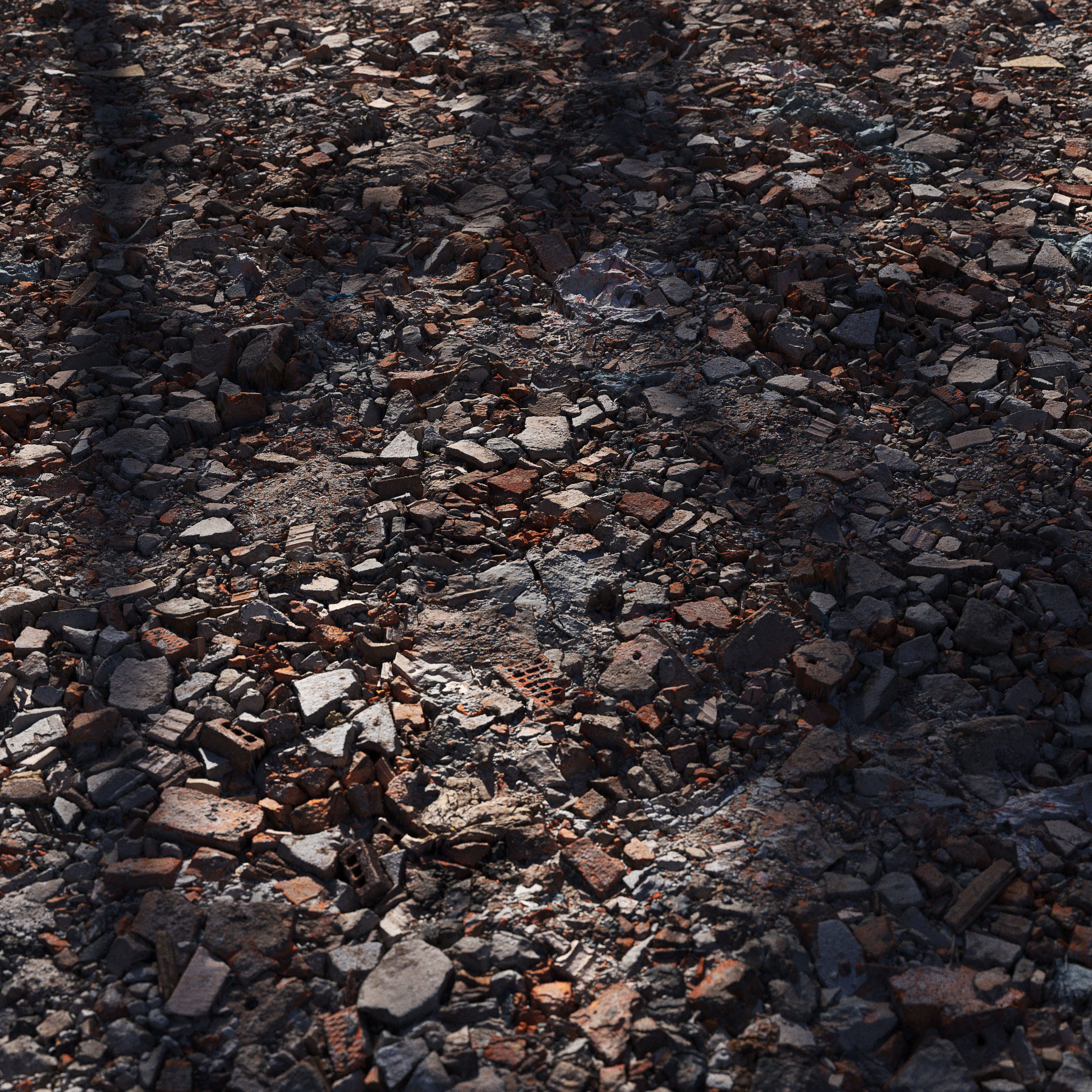 Surface made of construction debris 3D model_2