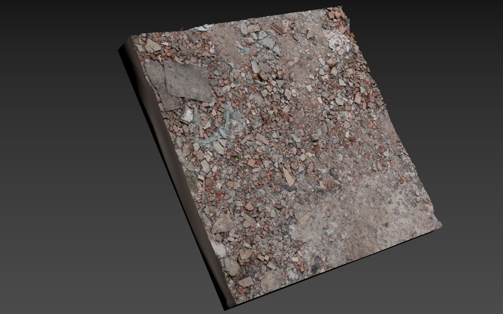 Surface made of construction debris 3D model_8