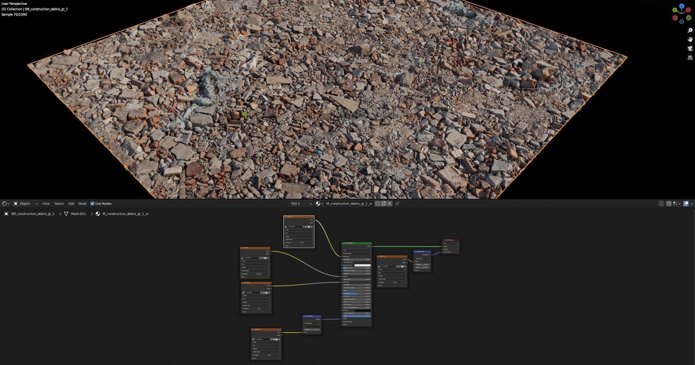 Surface made of construction debris 3D model_5