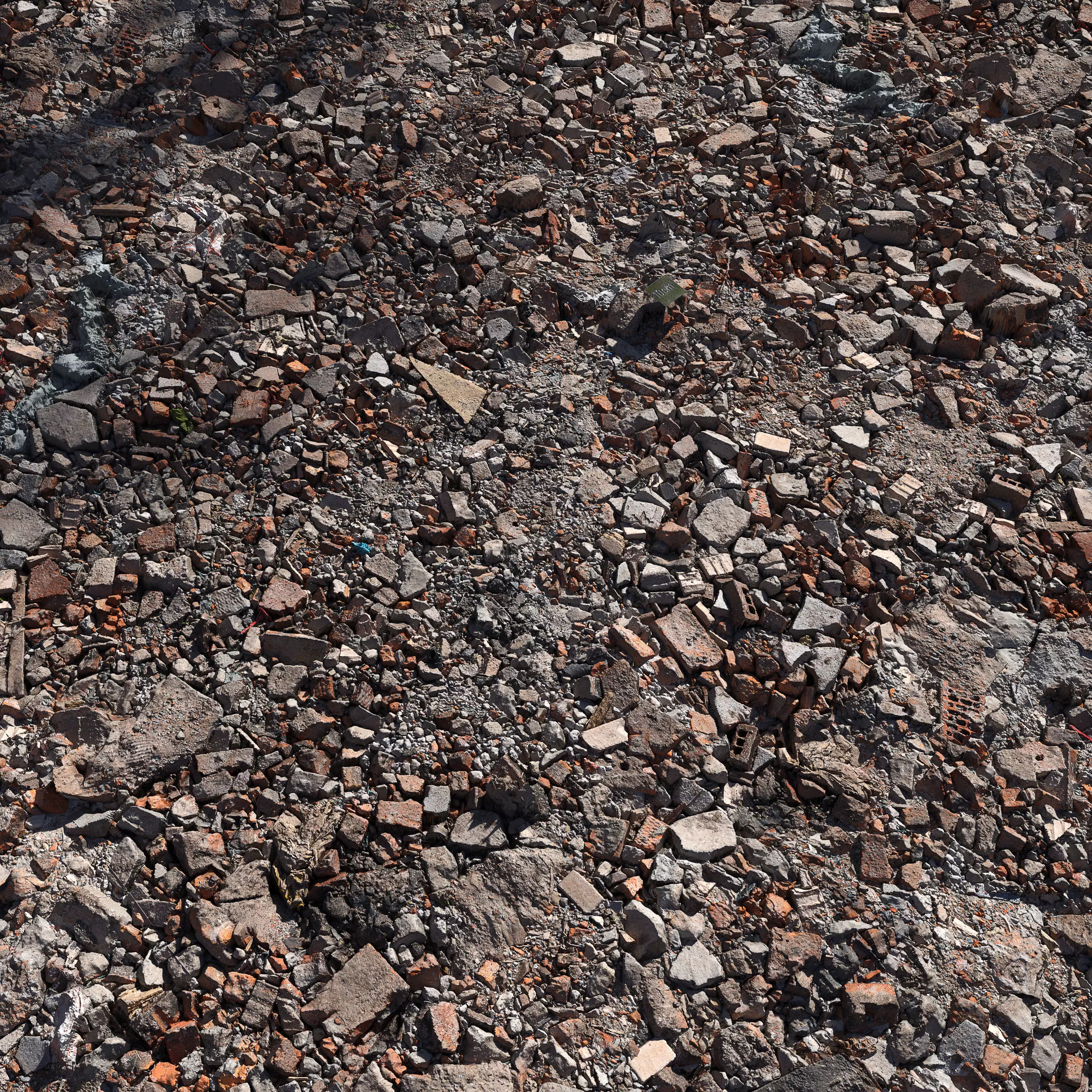 Surface made of construction debris 3D model_0