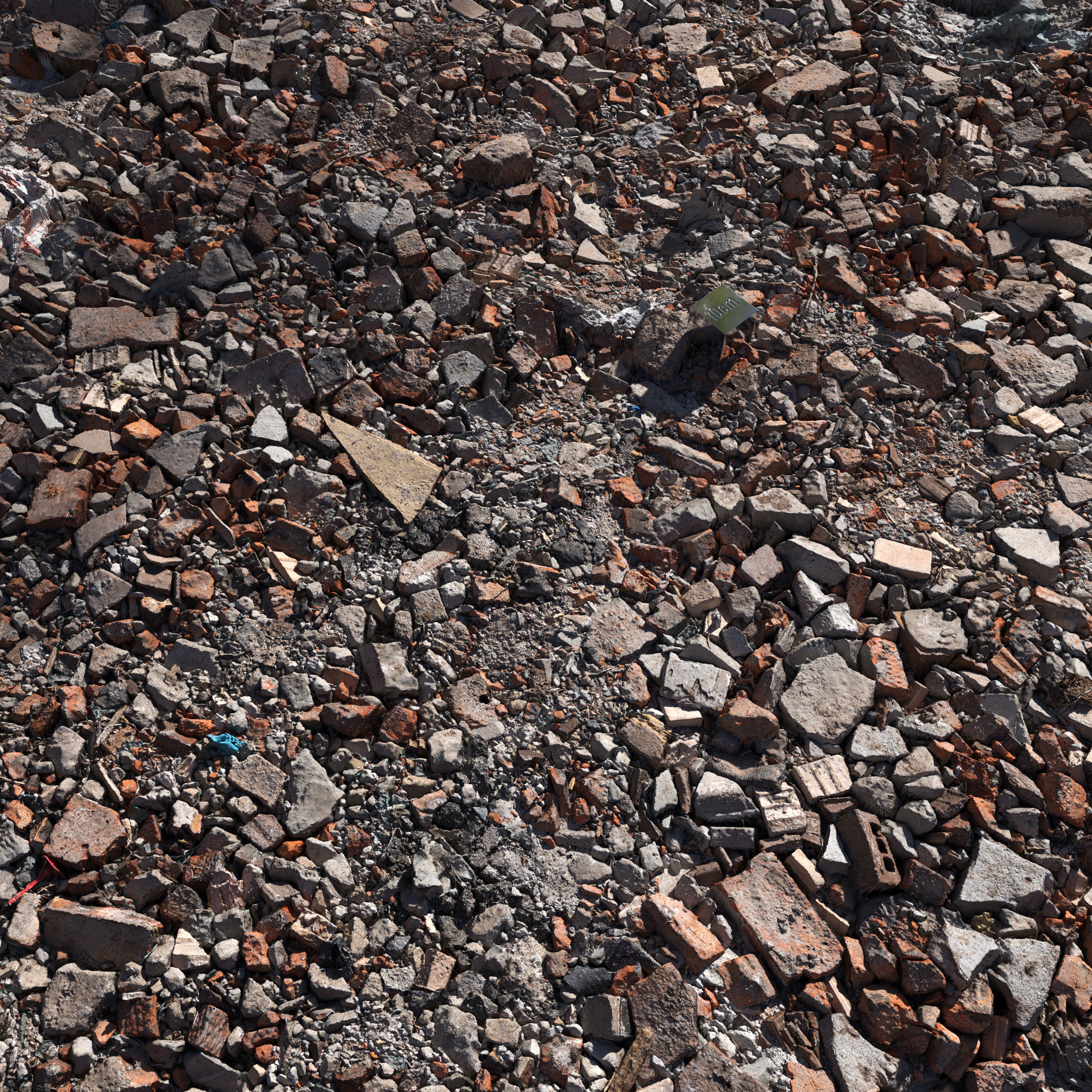 Surface made of construction debris 3D model_1