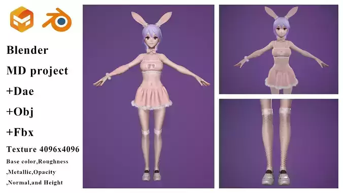 Bunny cosplay pink color only outfit no character and shoe