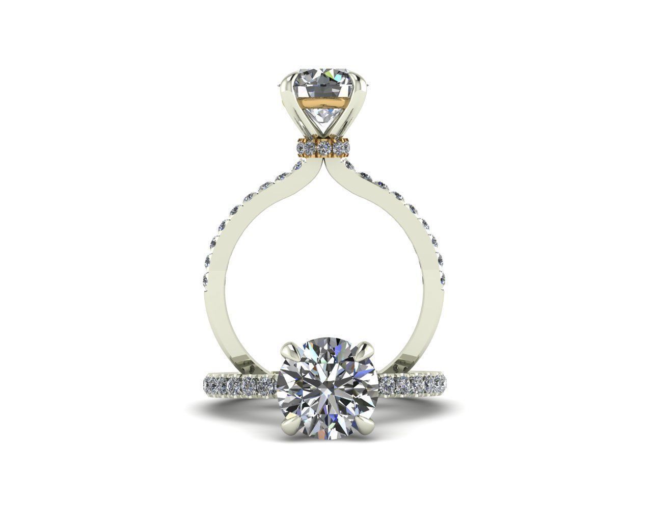 3D jewelry model of an engagement ring size 17 USA 3D model_1