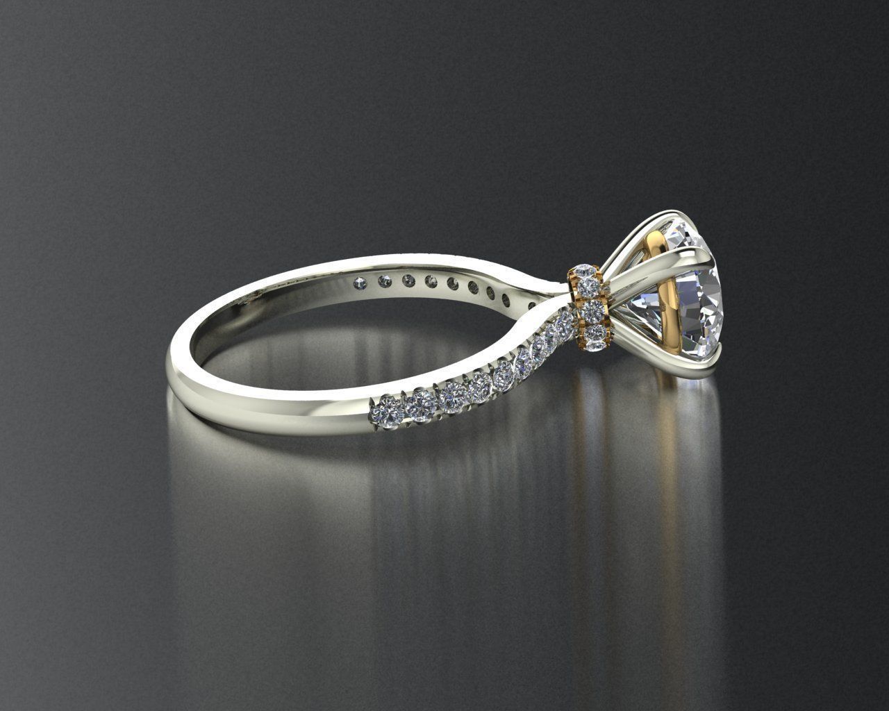 3D jewelry model of an engagement ring size 17 USA 3D model_3