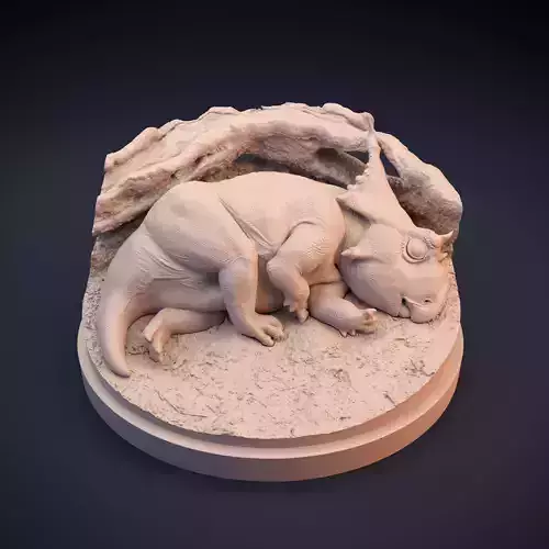 Juvenile Diabloceratops sleeping 3D print model