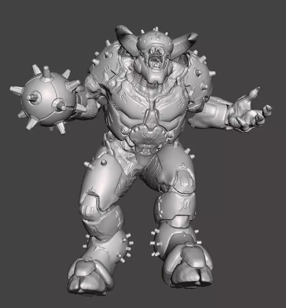 ARMORED BARON OF HELL- DOOM ETERNAL DYNAMIC POSE high-poly STL 3D print model_0