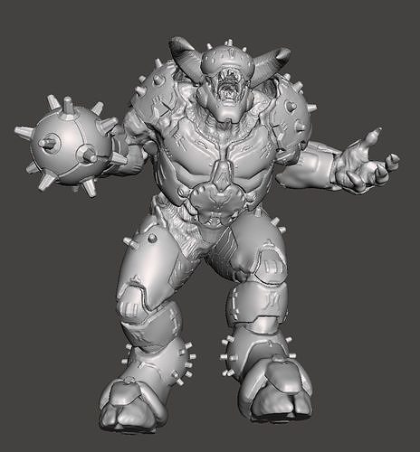 ARMORED BARON OF HELL- DOOM ETERNAL DYNAMIC POSE high-poly STL 3D print model