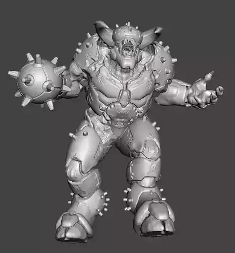 ARMORED BARON OF HELL- DOOM ETERNAL DYNAMIC POSE high-poly STL 3D print model