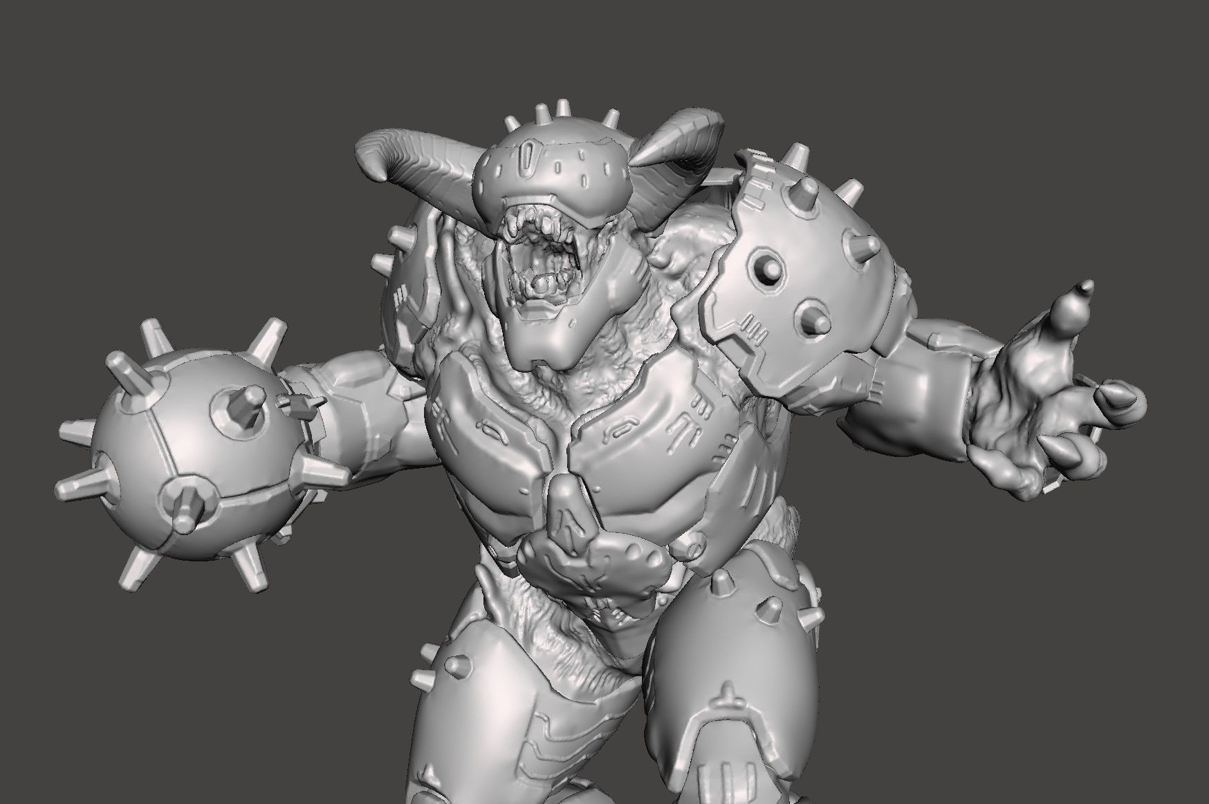 ARMORED BARON OF HELL- DOOM ETERNAL DYNAMIC POSE high-poly STL 3D print model_2