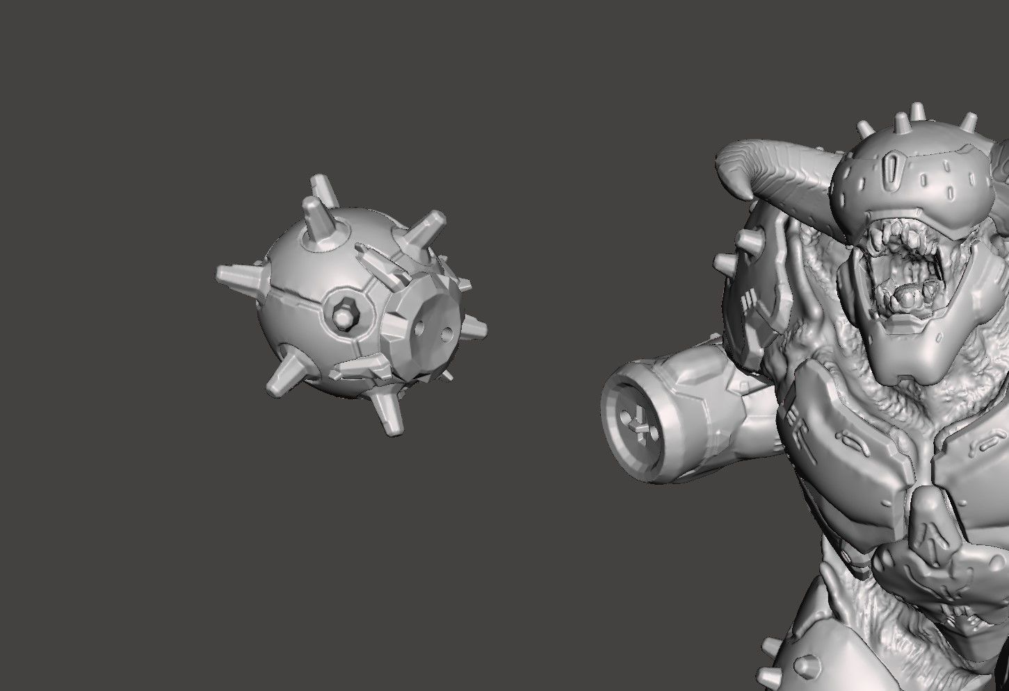 ARMORED BARON OF HELL- DOOM ETERNAL DYNAMIC POSE high-poly STL 3D print model_8