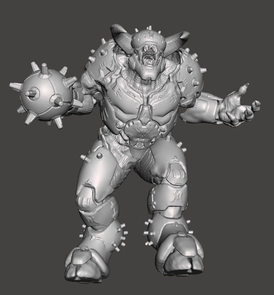 ARMORED BARON OF HELL- DOOM ETERNAL DYNAMIC POSE high-poly STL 3D print model_16