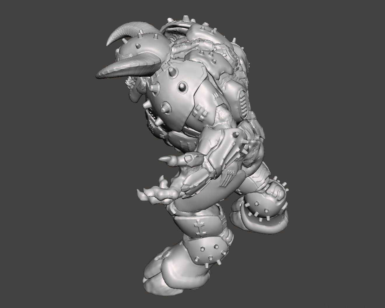 ARMORED BARON OF HELL- DOOM ETERNAL DYNAMIC POSE high-poly STL 3D print model_9