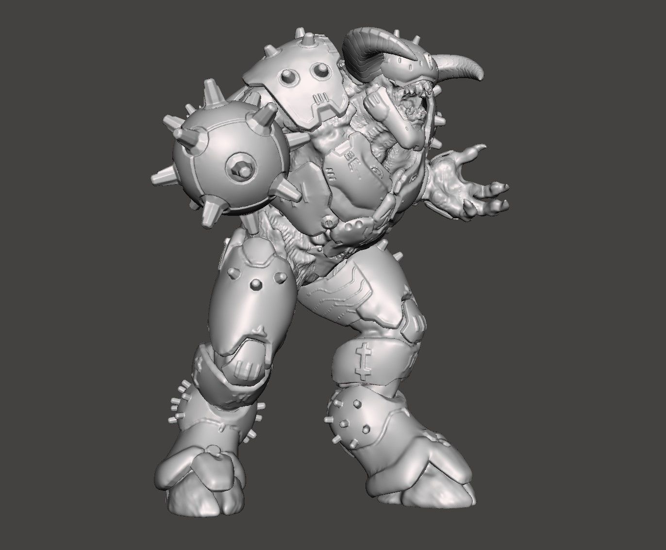 ARMORED BARON OF HELL- DOOM ETERNAL DYNAMIC POSE high-poly STL 3D print model_5