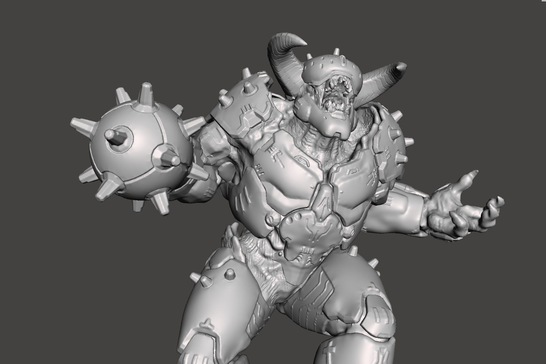 ARMORED BARON OF HELL- DOOM ETERNAL DYNAMIC POSE high-poly STL 3D print model_22