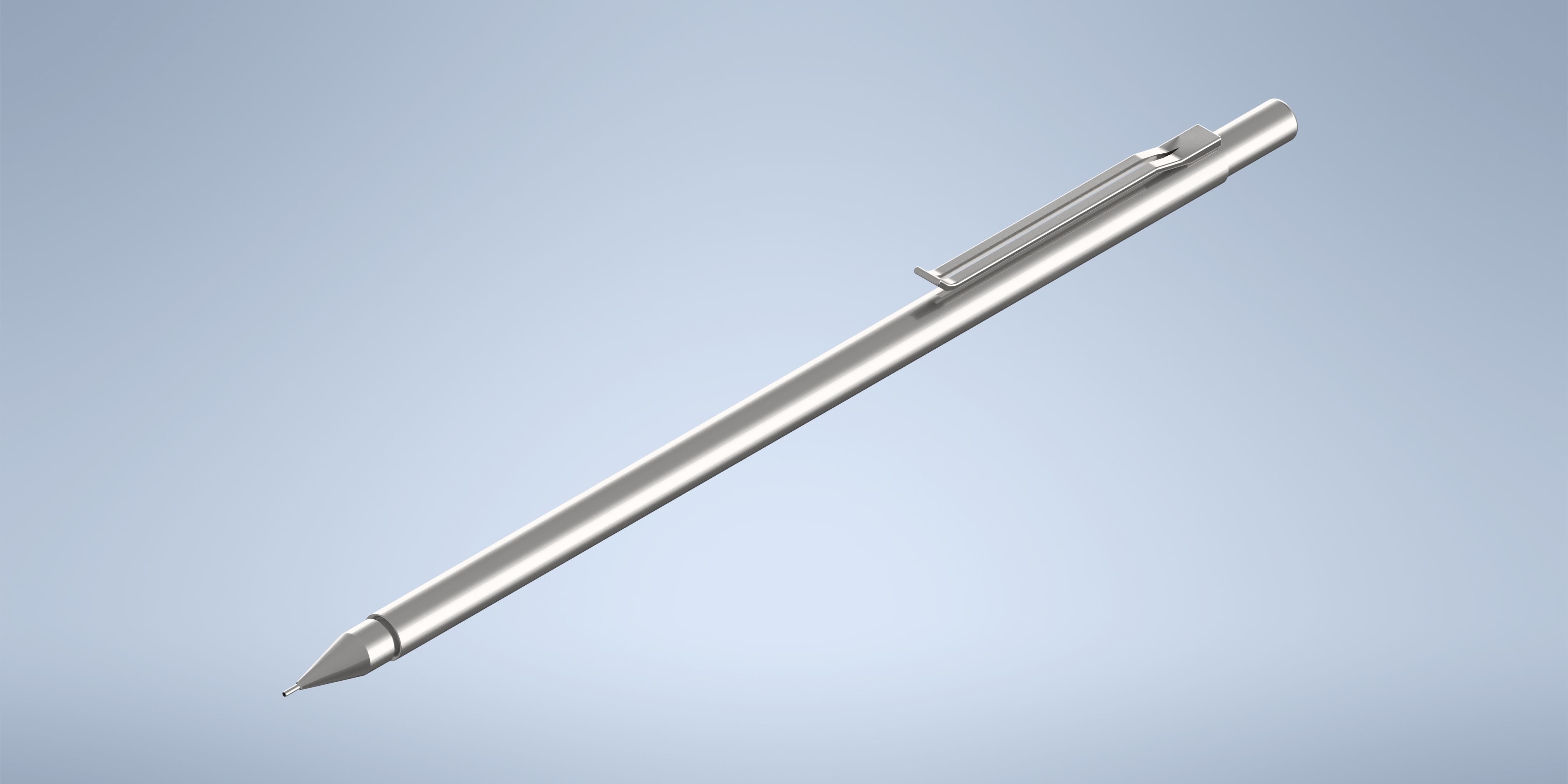 Metalic Pencil 3D model_4