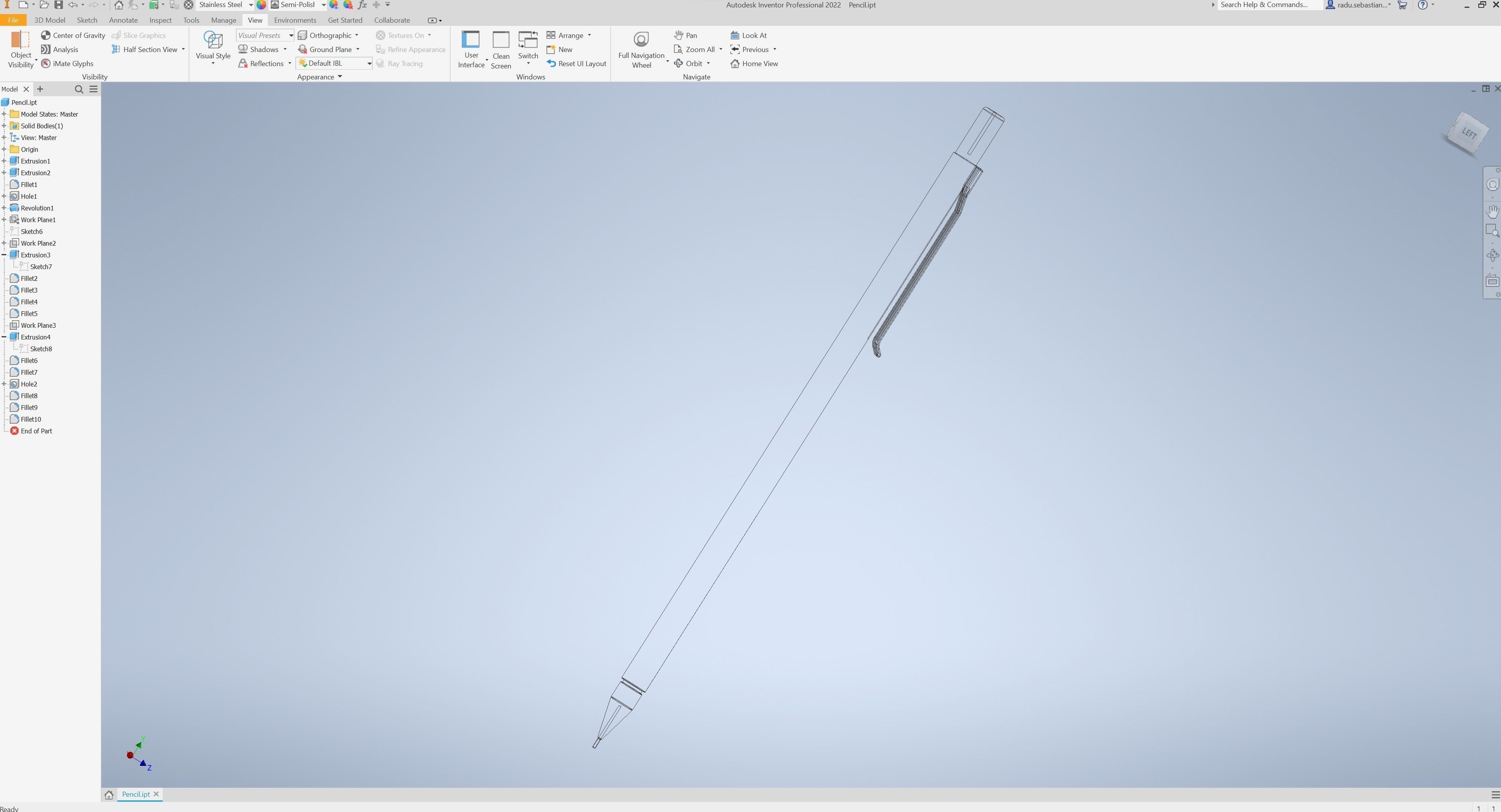 Metalic Pencil 3D model_3