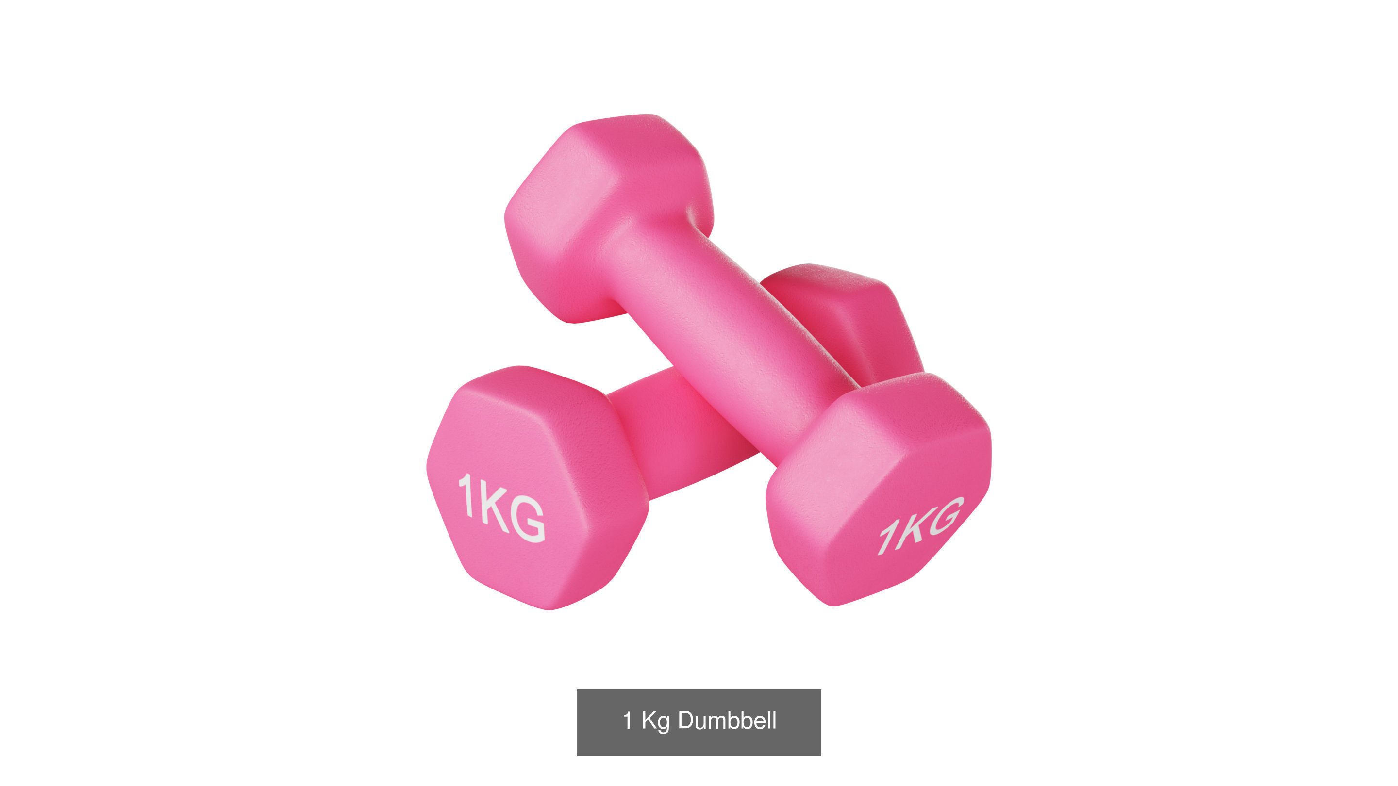 Dumbbells 1 2 3 and 4 KG 3D Model Collection_2