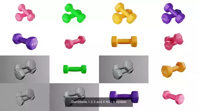 Dumbbells 1 2 3 and 4 KG
