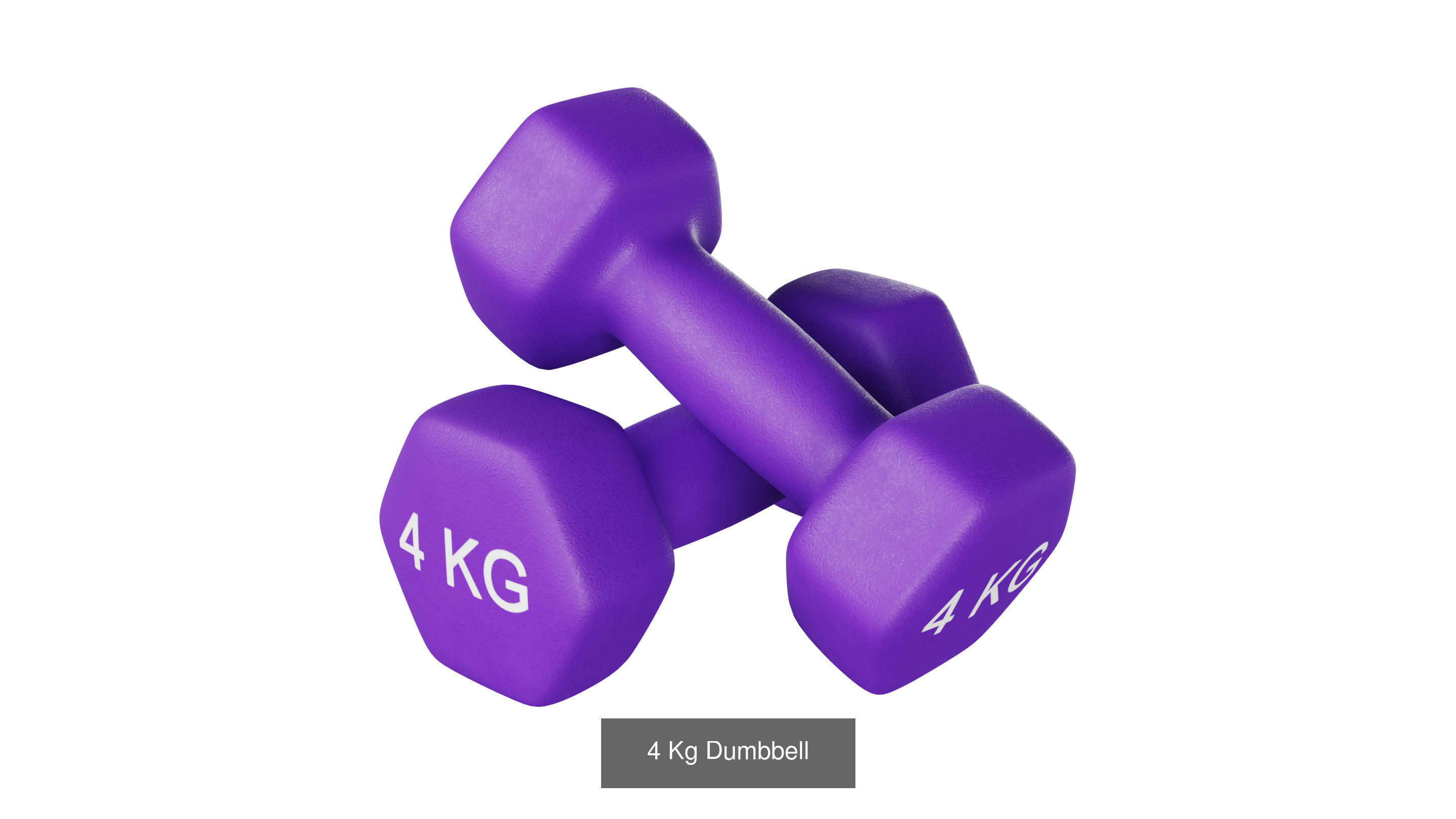 Dumbbells 1 2 3 and 4 KG 3D Model Collection_5