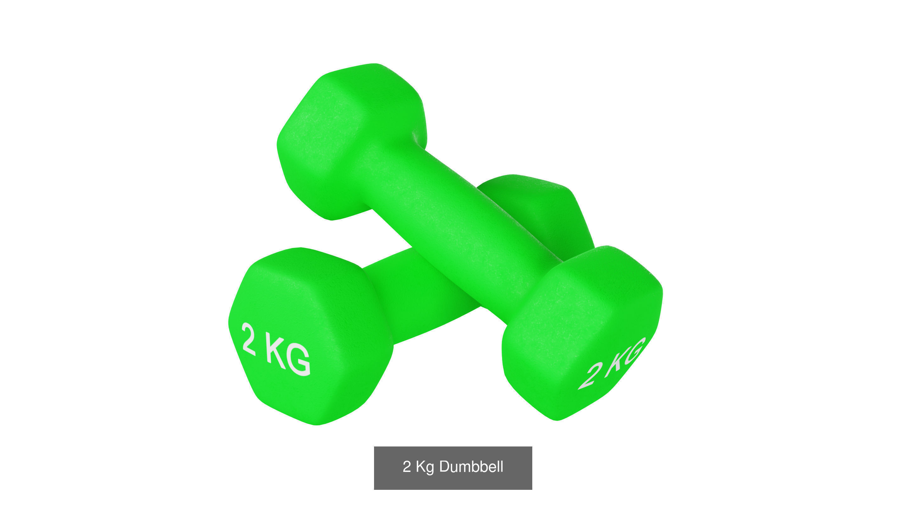 Dumbbells 1 2 3 and 4 KG 3D Model Collection_3