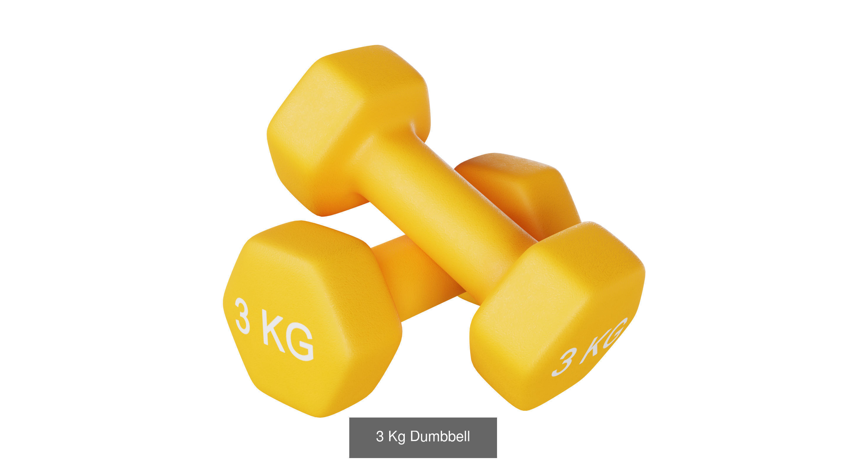 Dumbbells 1 2 3 and 4 KG 3D Model Collection_4