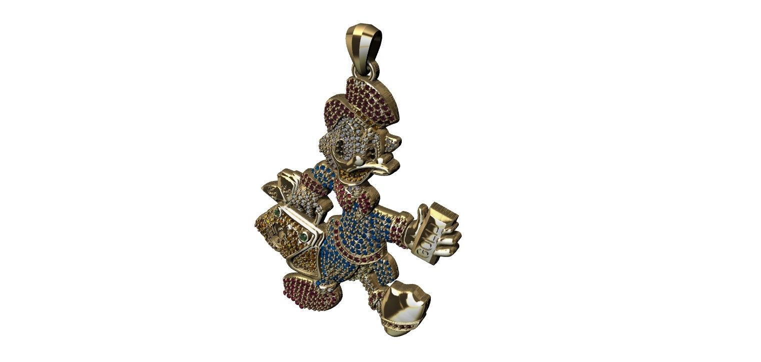Scrooge McDuck with Brilhants Pendant - Tio Patinhas 3D print model_27