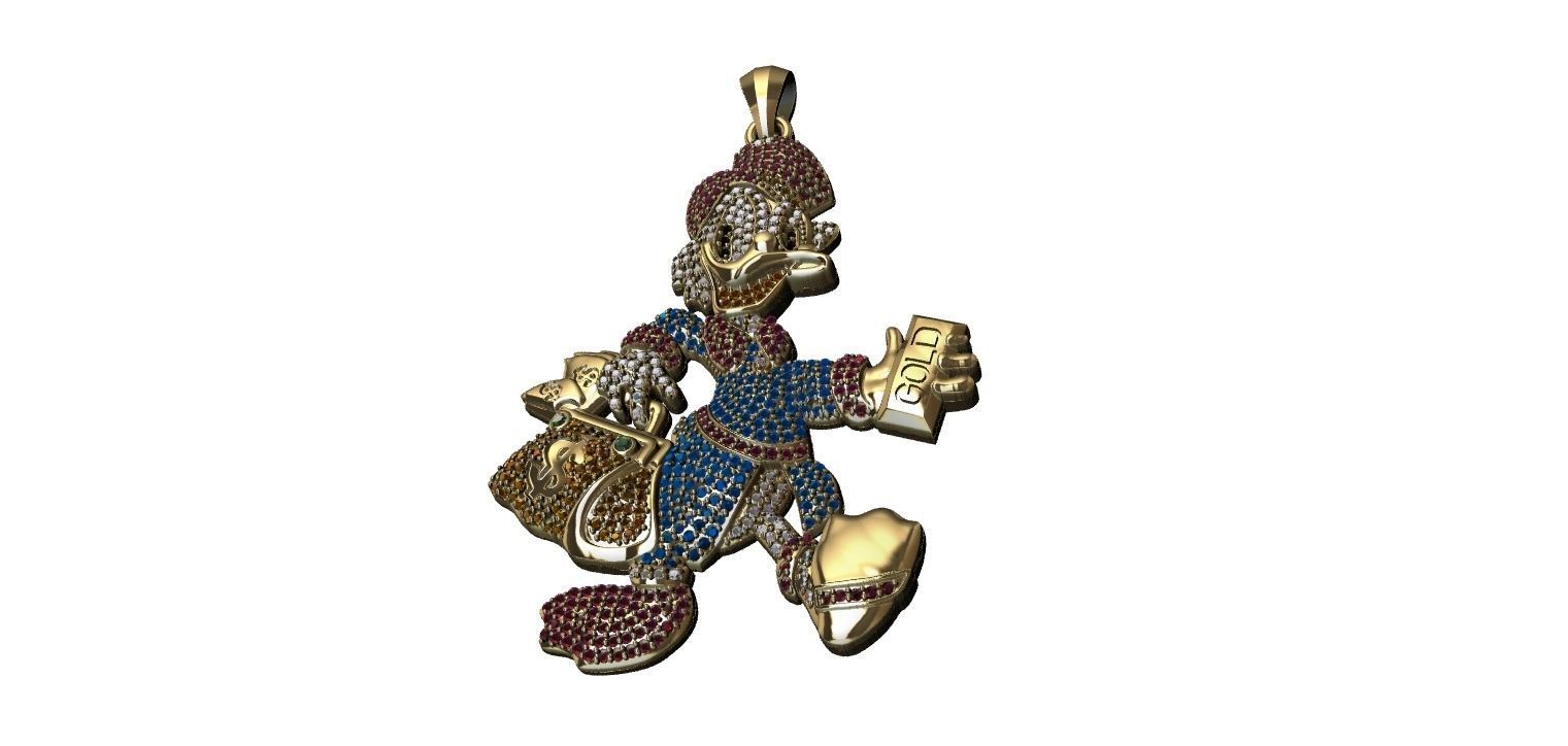 Scrooge McDuck with Brilhants Pendant - Tio Patinhas 3D print model_22
