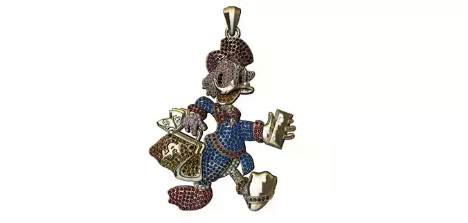Scrooge McDuck with Brilhants Pendant - Tio Patinhas 3D print model