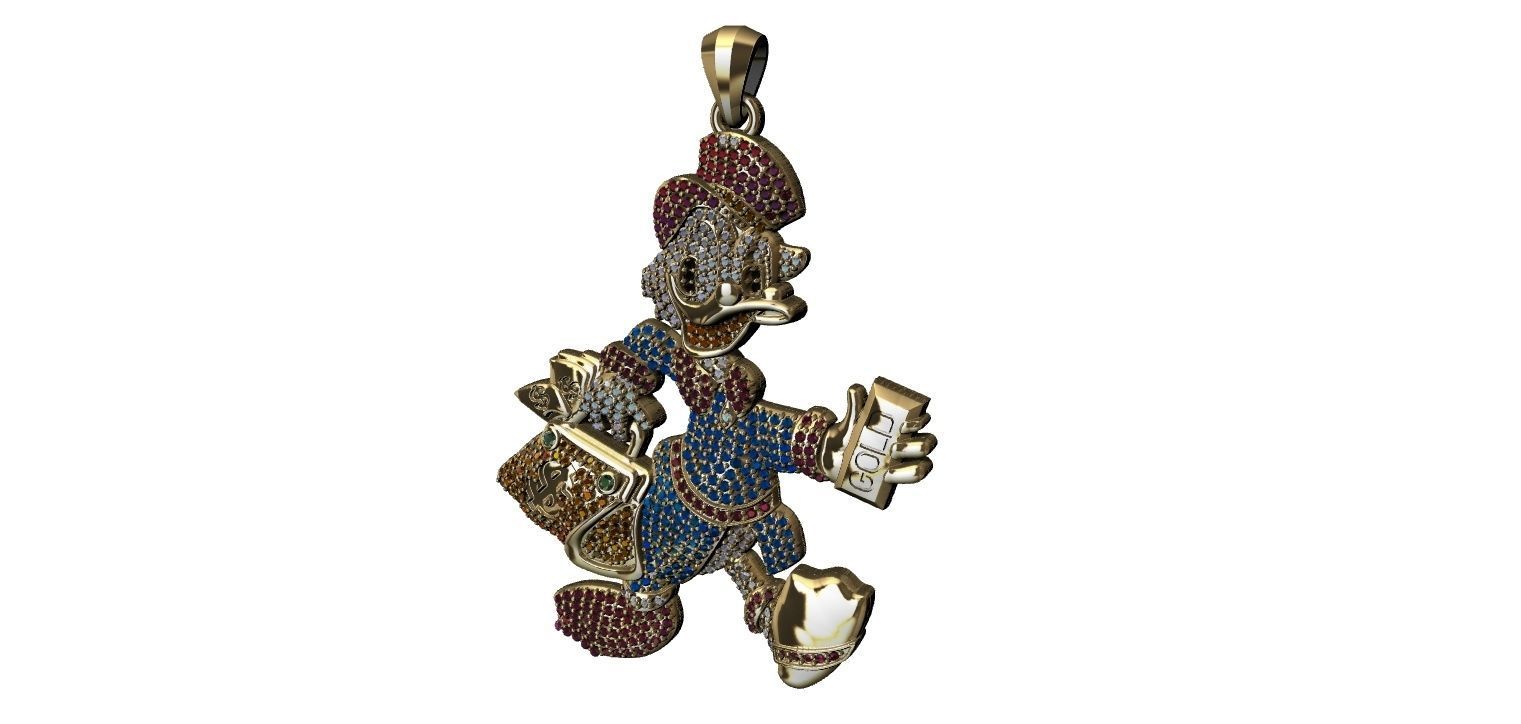 Scrooge McDuck with Brilhants Pendant - Tio Patinhas 3D print model_19