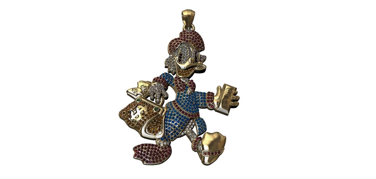Scrooge McDuck with Brilhants Pendant - Tio Patinhas 3D print model_24