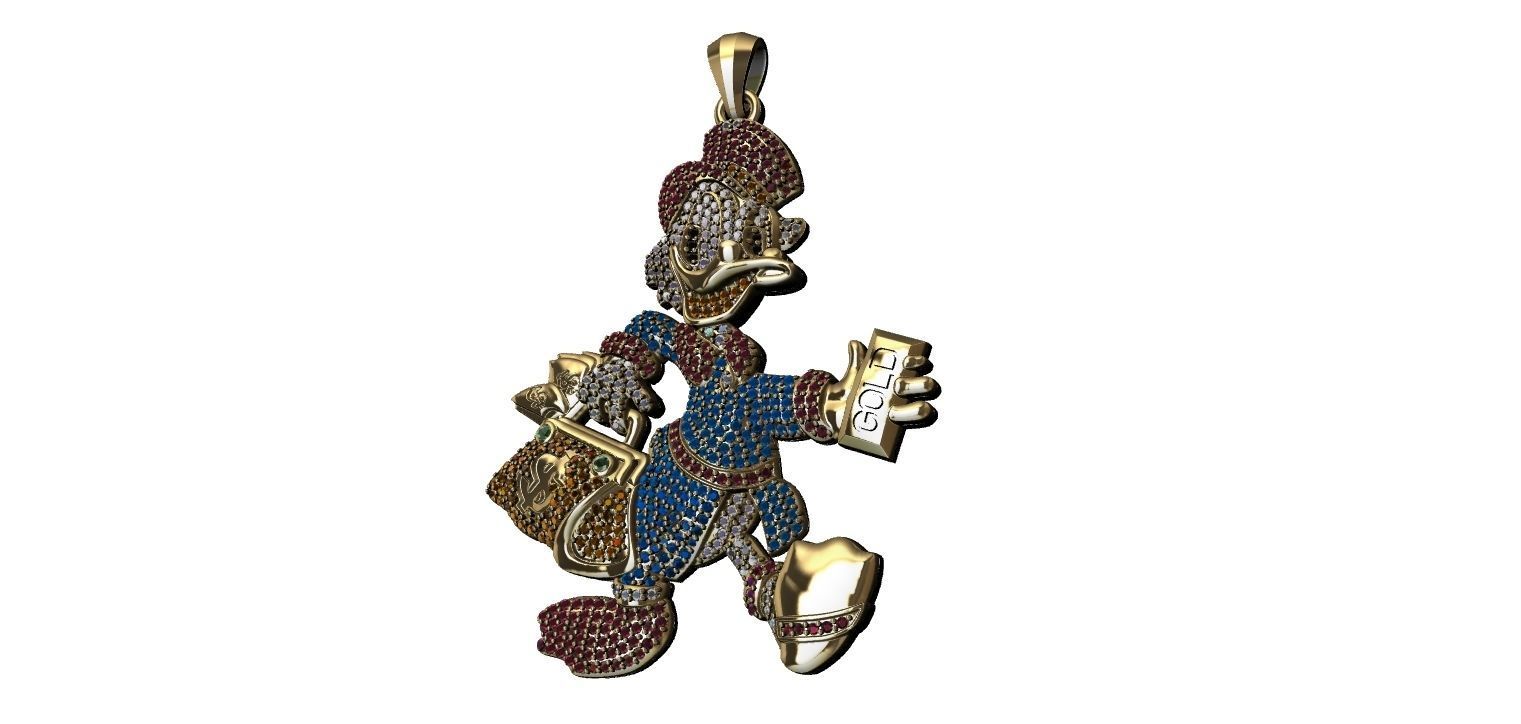 Scrooge McDuck with Brilhants Pendant - Tio Patinhas 3D print model_21
