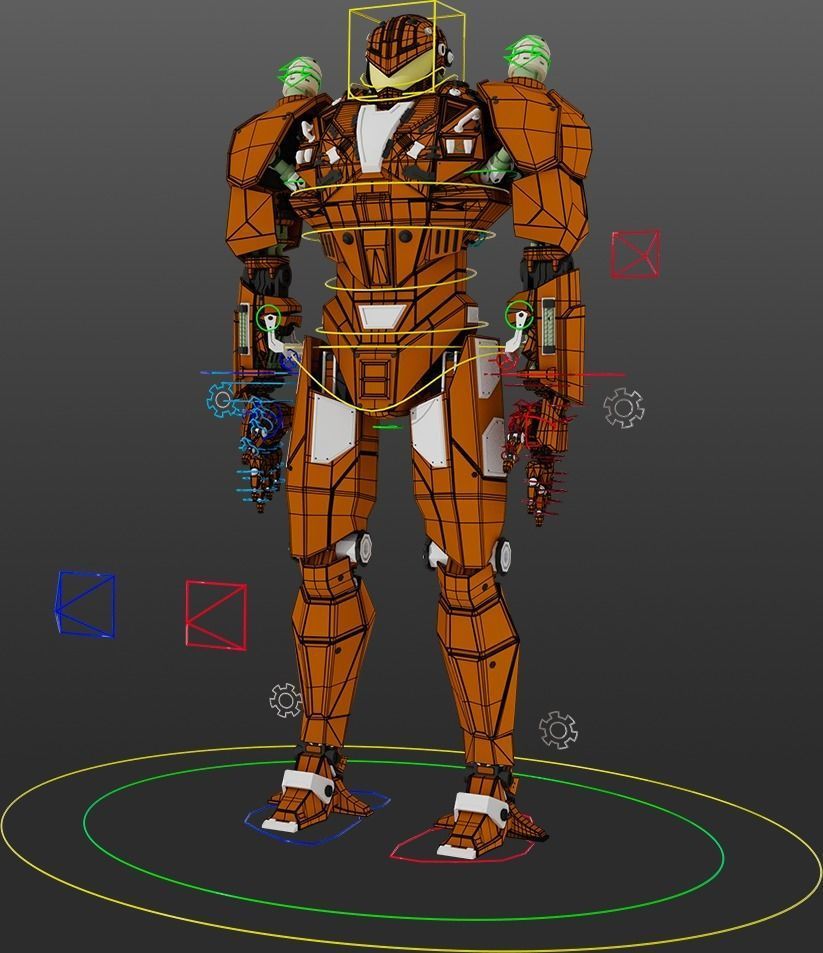 Robot Jaeger full rig Unreal ready 3D model_4