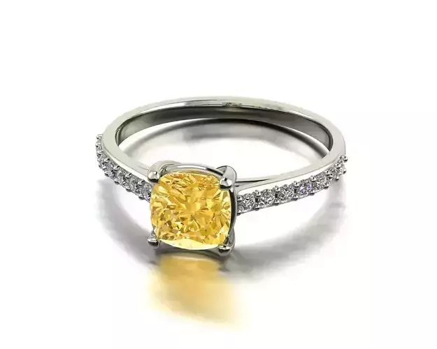 A diamond engagement solitary ring