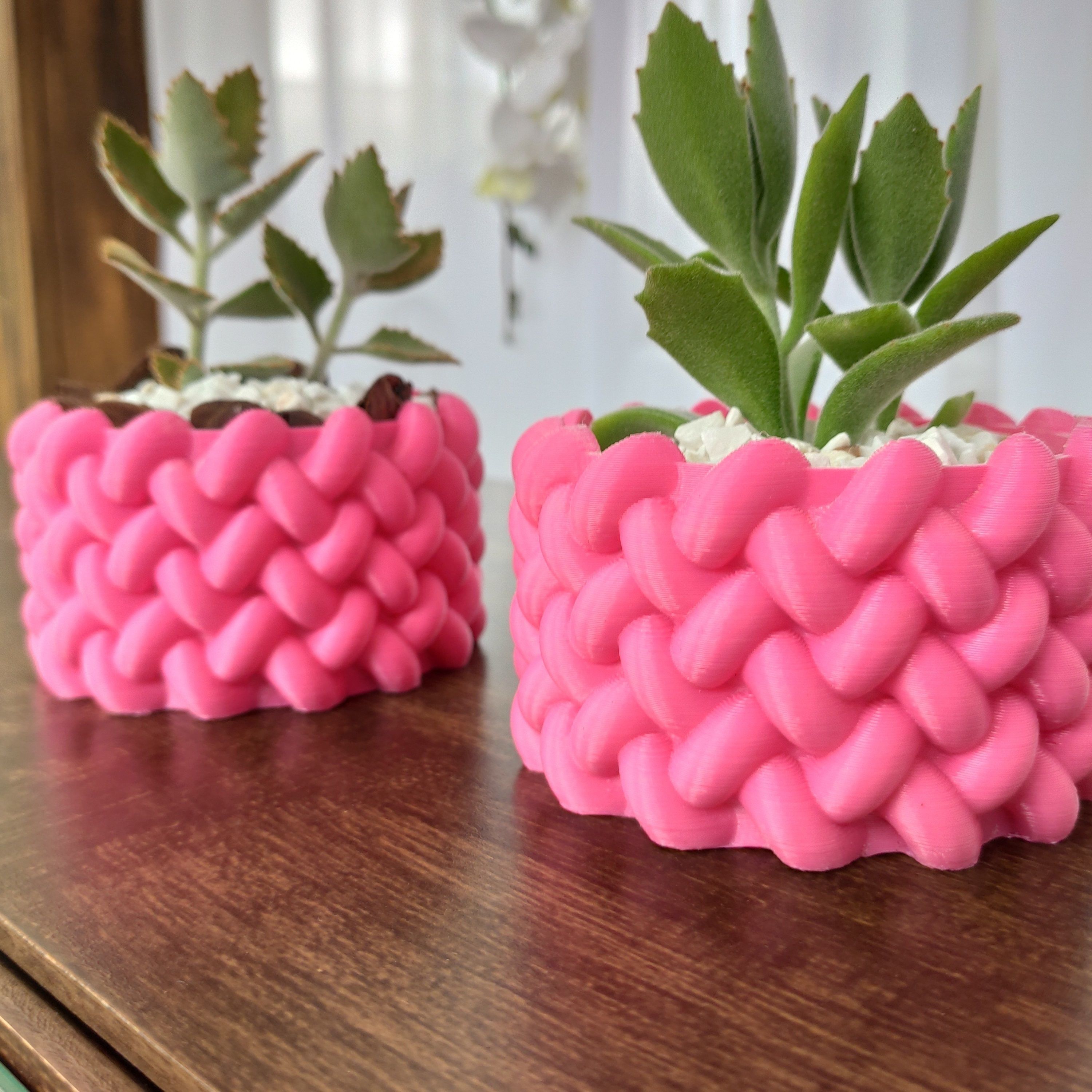 TEXTURED ROPE VASE DECORATIVE PLANT POT 3D print model_5