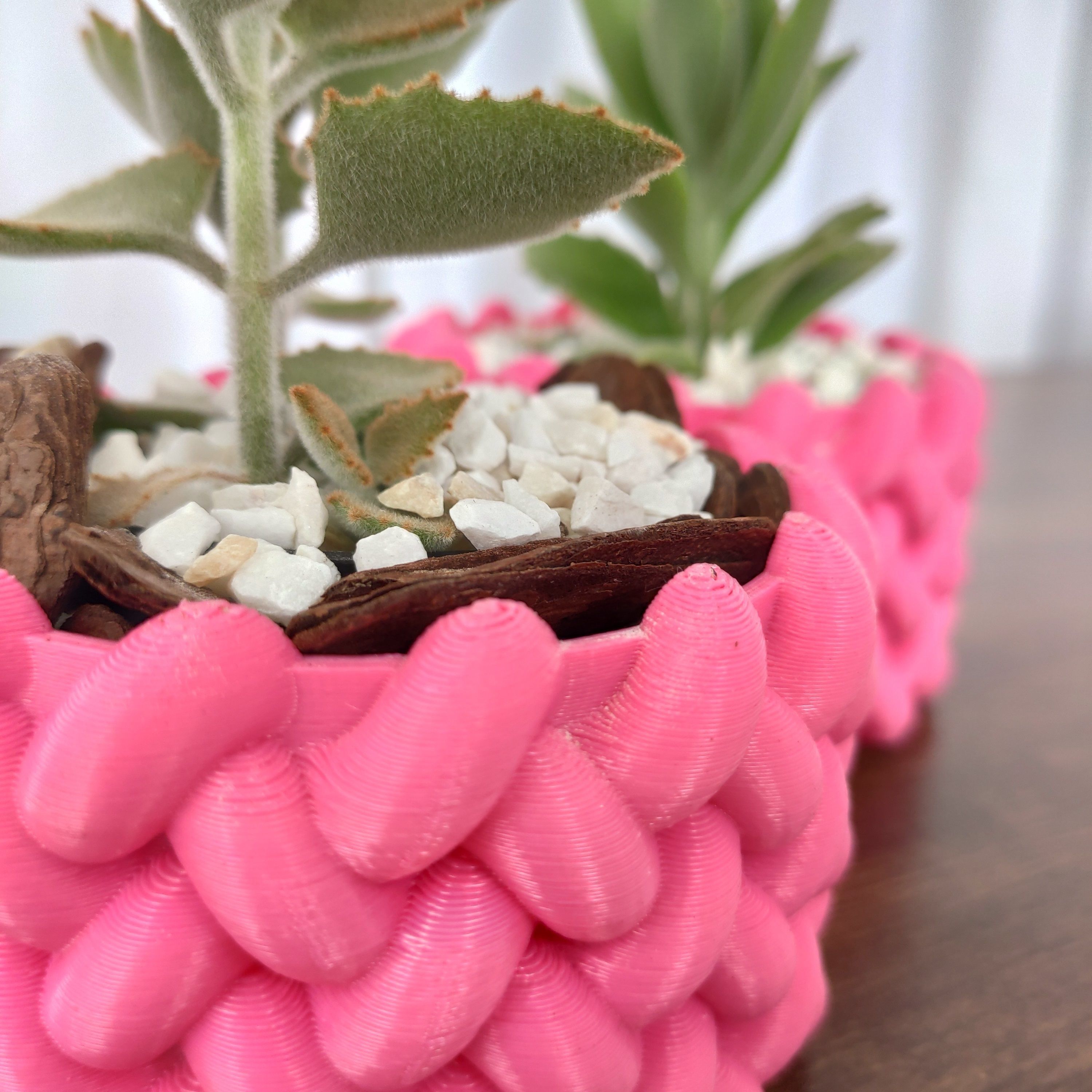 TEXTURED ROPE VASE DECORATIVE PLANT POT 3D print model_2